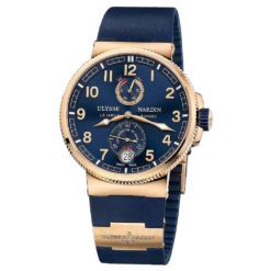 Ulysse Nardin Marine Chronometer Manufacture 43mm Rose Gold Rubber Strap Watch