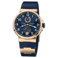 Ulysse Nardin Marine Chronometer Manufacture 43mm Rose Gold Rubber Strap Watch