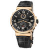 Ulysse Nardin Marine Chronometer Manufacture 43Mm Rose Gold Leather Strap Watch