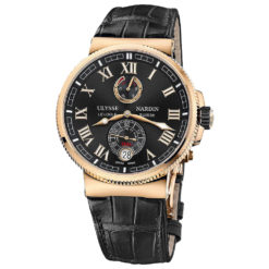 Ulysse Nardin Marine Chronometer Manufacture 43mm Rose Gold Leather Strap Watch