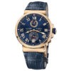 Ulysse Nardin Marine Chronometer Manufacture 43Mm Rose Gold Leather Strap Watch