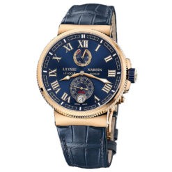 Ulysse Nardin Marine Chronometer Manufacture 43mm Rose Gold Leather Strap Watch