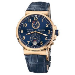 Ulysse Nardin Marine Chronometer Manufacture 43mm Rose Gold Leather Strap Watch