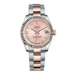 Rolex Datejust 31mm Steel and Pink Gold Fluted Bezel Oyster