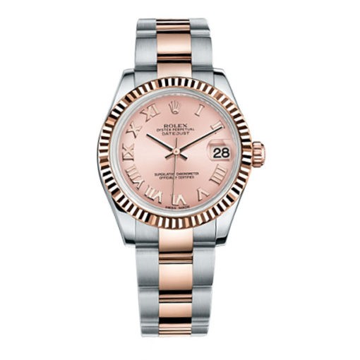 Rolex Datejust 31Mm Steel And Pink Gold Fluted Bezel Oyster