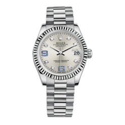 Rolex Ladies Watch Datejust 31mm President White Gold Fluted Bezel