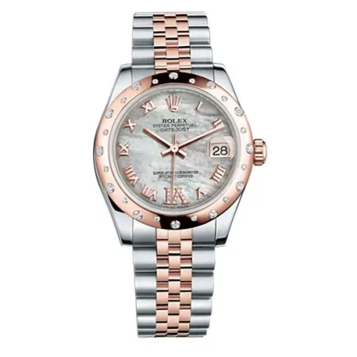 Rolex Ladies Watch Datejust 31Mm Steel And Gold Pink Gold 24 Dia Bezel Jubilee Bracelet