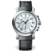 Breguet Marine Silver Dial Black Rubber 18Kt White Gold Men’s Watch