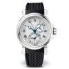 Breguet Marine Dual Time Silver Dial Black Rubber Men’s Watch