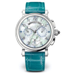 Breguet Marine Stainless Steel on Leather strap Ladies Watch