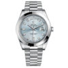 Rolex Day-Date Ii Ice Blue Dial Automatic Platinum Mens Watch 218206