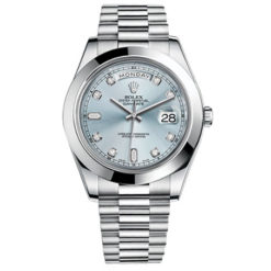 Rolex Day-Date II Ice blue Dial Automatic Platinum Mens Watch 218206