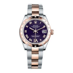 Rolex Ladies Watch Datejust 31mm Steel and Pink Gold 24 Dia Bezel Oyster