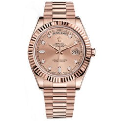 Rolex Day-Date II Champagne Dial Automatic 18K Rose Gold President Mens Watch