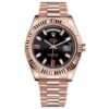 Rolex Day-Date Ii President Pink Gold - Fluted Bezel Diamond Dial Watch 218235 Bkdrp