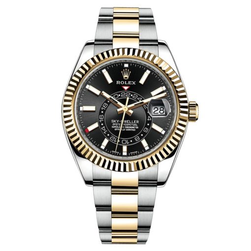 Rolex Sky-Dweller 326933 Black Dial Automatic 18Kt Yellow Gold Oyster Watch