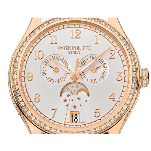 Patek Philippe 4947R-001 Complications Silvery Sunburst Dial 18K Rose Gold Automatic Ladies Watch