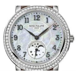 Patek Philippe Complications Mother Of Pearl Dial Taupe Leather Ladies Watch