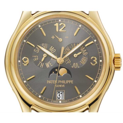 Patek Philippe Complications Grey Dial 18Kt Yellow Gold Mens Watch