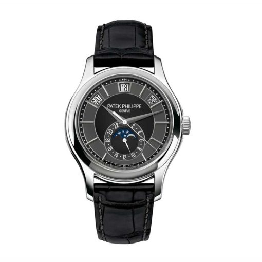 Patek Philippe Complications Mechanical Black And Grey Dial Mens Watch 5205G-010