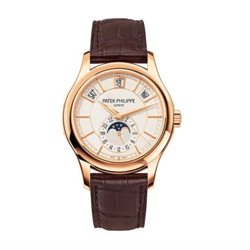 Patek Philippe 5205R-001 Annual Calendar Opaline White Dial Brown Leather Men'S Watch