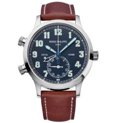 Patek Philippe 5524G-001 Calatrava Pilot Travel Time Blue Dial Automatic Men's Watch