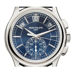 Patek Philippe Complications Blue Dial Annual Calendar Platinum Mens Watch