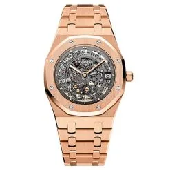 Audemars Piguet Royal Oak Openworked Extra-Thin 18K pink gold Watch 15204OR.OO.1240OR.01