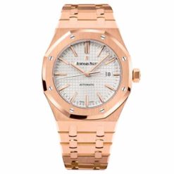 Audemars Piguet Royal Oak Self Winding Silver-toned dial 41mm Pink Gold Watch 15400OR.OO.1220OR.02