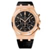 Audemars Piguet Royal Oak Chronograph Black Dial 41Mm Pink Gold On Leather Strap Watch 26320Or.oo.d002Cr.01