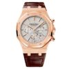 Audemars Piguet Royal Oak Chronograph 41Mm Pink Gold White Dial Leather Strap Watch 26320Or.oo.d088Cr.01