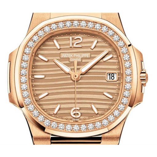 Patek Philippe Nautilus 18K Rose Gold Diamond Ladies Watch