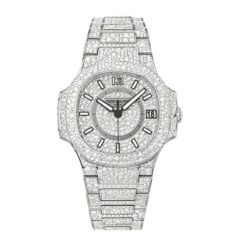 Patek Philippe 7021/1G-001 Nautilus Lady White Gold Full Pavé Diamonds