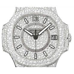 Patek Philippe 7021/1G-001 Nautilus Lady White Gold Full Pavé Diamonds