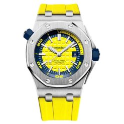 Audemars Piguet 15710ST.OO.A051CA.01 Royal Oak Offshore Diver 42mm in Steel Diver Boutique Edition on Yellow Rubber Strap with Yellow Dial