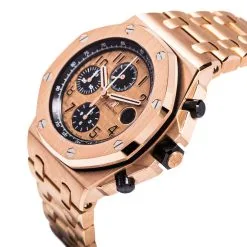 Audemars Piguet Champagne Dial 18Kt Pink Gold Mens Watch