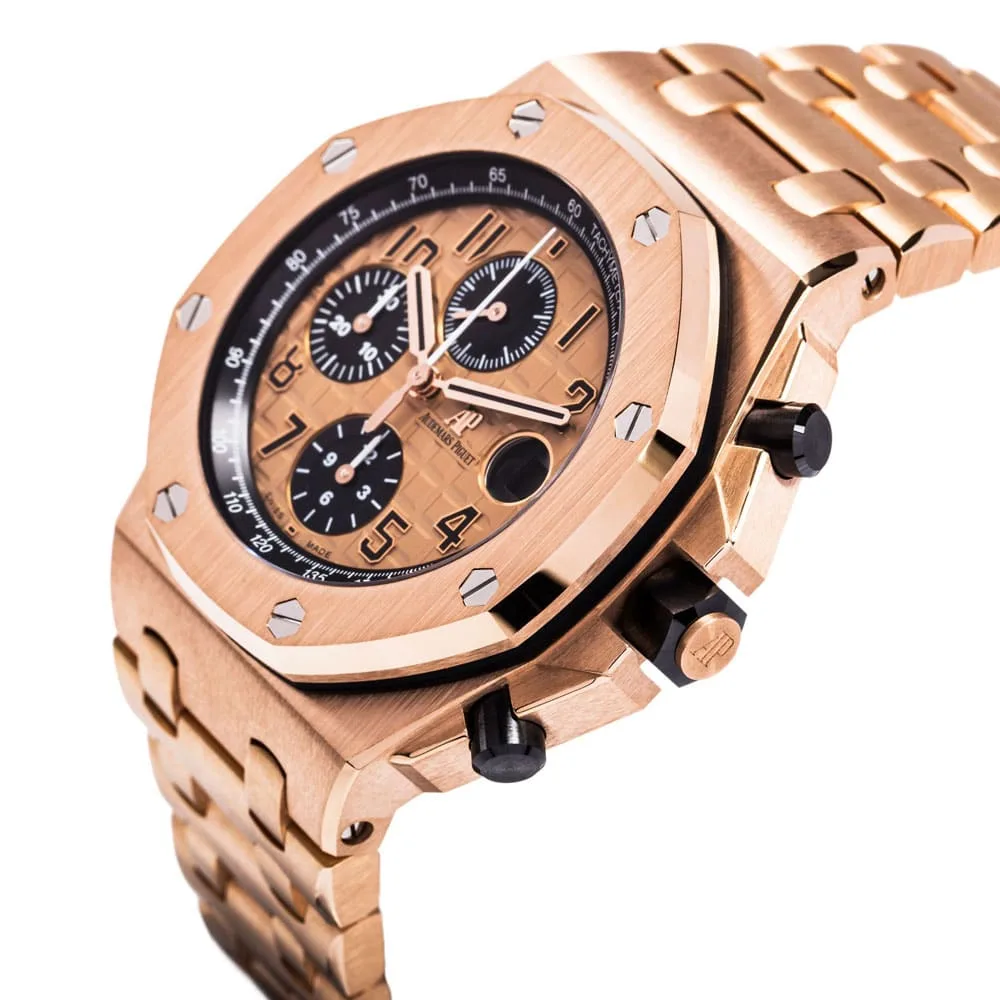 Audemars Piguet Champagne Dial 18Kt Pink Gold Mens Watch