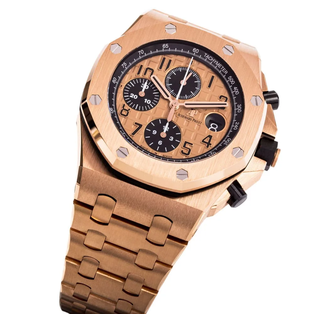 Audemars Piguet Champagne Dial 18Kt Pink Gold Mens Watch
