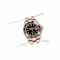 Rolex 126715Chnr Gmt Master Ii Black Dial Oyster Bracelet 18K Rose Gold Watch