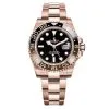 Rolex 126715Chnr Gmt Master Ii Black Dial Oyster Bracelet 18K Rose Gold Watch