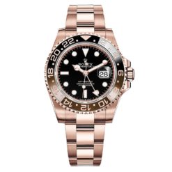 Rolex 126715CHNR GMT Master II Black Dial Oyster Bracelet 18k Rose Gold Watch