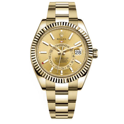 Rolex Sky-Dweller Champagne Dial 326938 Automatic 18Kt Yellow Gold Watch