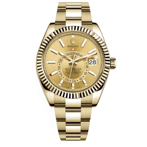 Rolex Sky-Dweller Champagne Dial 326938 Automatic 18Kt Yellow Gold Watch