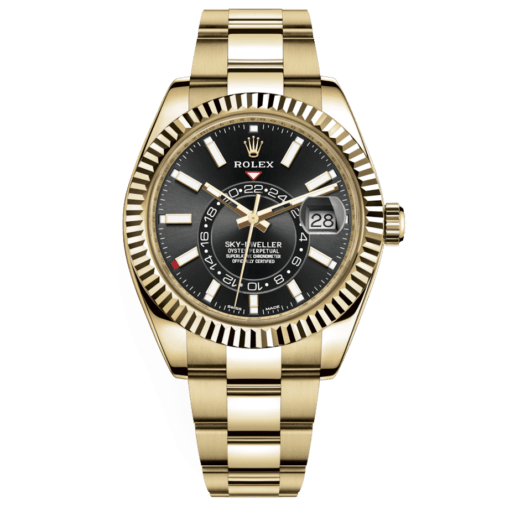 Rolex Sky-Dweller 326938 Black Dial Automatic 18Kt Yellow Gold Watch