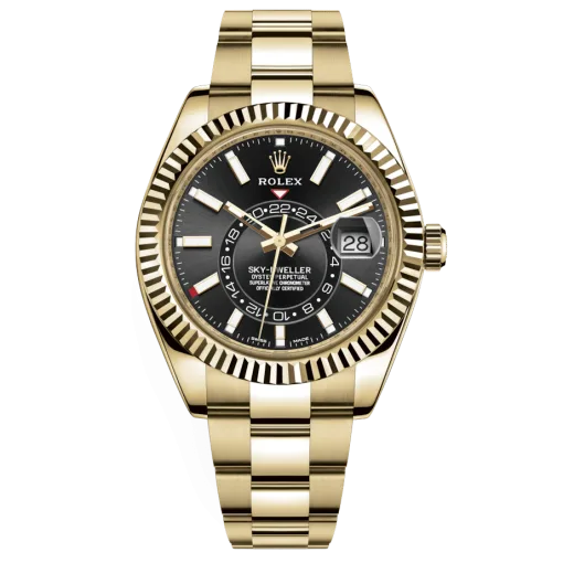 Rolex Sky-Dweller 326938 Black Dial Automatic 18Kt Yellow Gold Watch