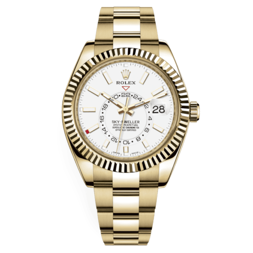 Rolex Sky-Dweller White Dial 326938 Automatic 18Kt Yellow Gold Watch