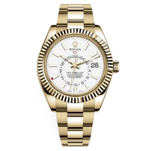 Rolex Sky-Dweller White Dial 326938 Automatic 18Kt Yellow Gold Watch