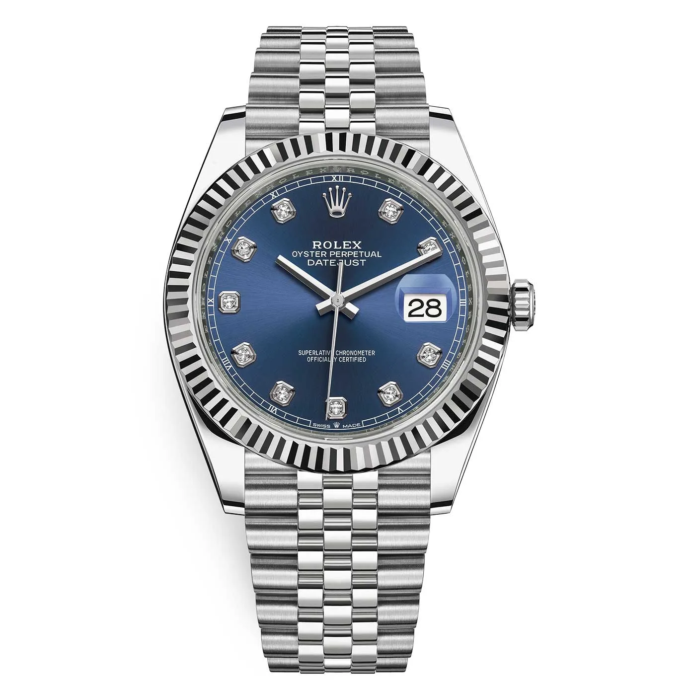 Rolex Datejust 126334 Blue Diamond Jubilee 41Mm Stainless Steel Mens Watch