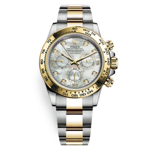 Rolex Cosmograph Daytona 116503 White Mop Diamond Oyster Steel And Gold Mens Watch