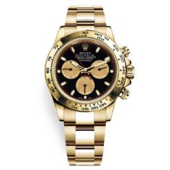 Rolex Cosmograph Daytona 116508 Black Champagne Index Oyster Yellow Gold Mens Watch